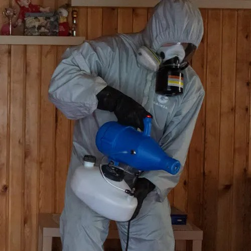 ФОТО Дезинфекция в поселке Московской области Развилка